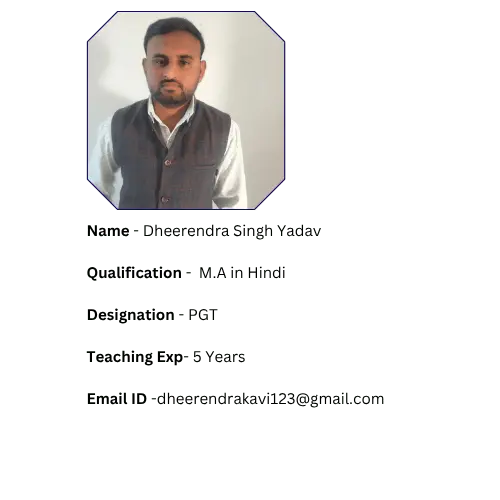 Name - Abhishek Awasthi Qualification - Msc med Designation - Lecturer Teaching Exp- 10 Years Email ID - Vivektrivedi230@gmail.com Class Assig - 12th